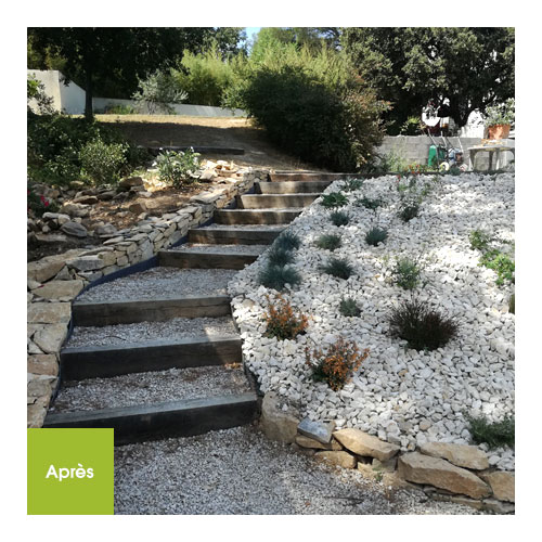 Création d'un escalier de jardin (Après)