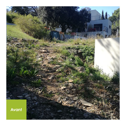 Création d'un escalier de jardin (Avant)